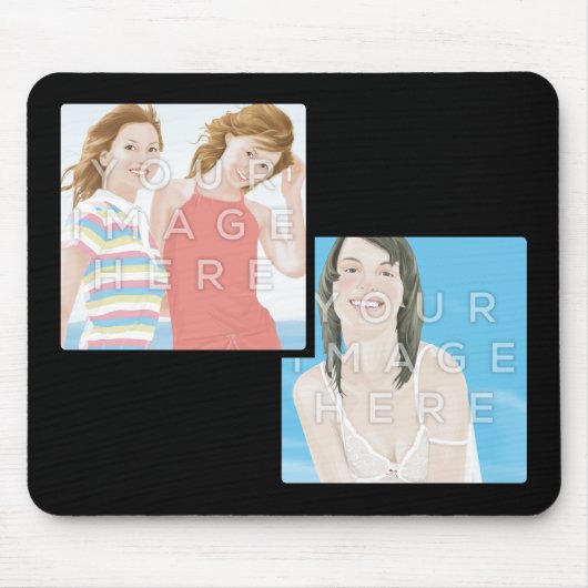 Instagram zwei Foto personalisiertes Mousepad (Vorne)