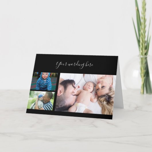 Instagramm 3 Foto neue Babyankunft Karte (Vorderseite)