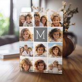 Instagramm-BildCollage Custom Monogram Charcoal Fotoblock