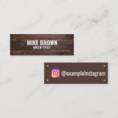 Instagramm der personalisierten "Holzpaneele" Mini Visitenkarte (Vorne/Hinten)