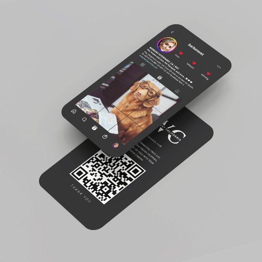 Instagramm des modernen Veterinärmedikaments Visitenkarte