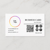 Instagramm Facebook Icons Qr Code Profile Foto Visitenkarte (Rückseite)