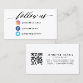 Instagramm Facebook Twitter Qr Code Visitenkarte (Vorne/Hinten)