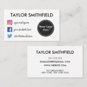 Instagramm Facebook Twitter Visitenkarte (Vorne/Hinten)