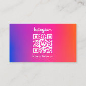 Instagramm folgen mir Foto Rosa Holografisches Des Telefonnummerkarte (Rückseite)