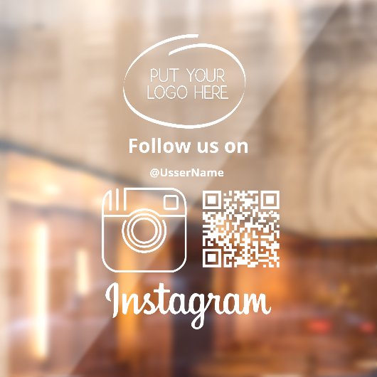 Instagramm folgen Qr Code Weiß Fensteraufkleber (Blatt 2)