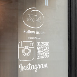 Instagramm folgen Qr Code Weiß Fensteraufkleber