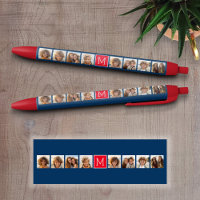 Instagramm-Foto-Collage Monogramme - Blau und Rot
