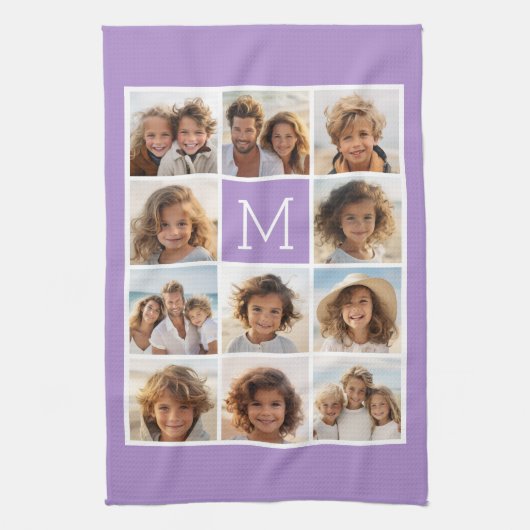 Instagramm-FotoCollage Benutzerdefiniertes Monogra Handtuch (Vertikal)