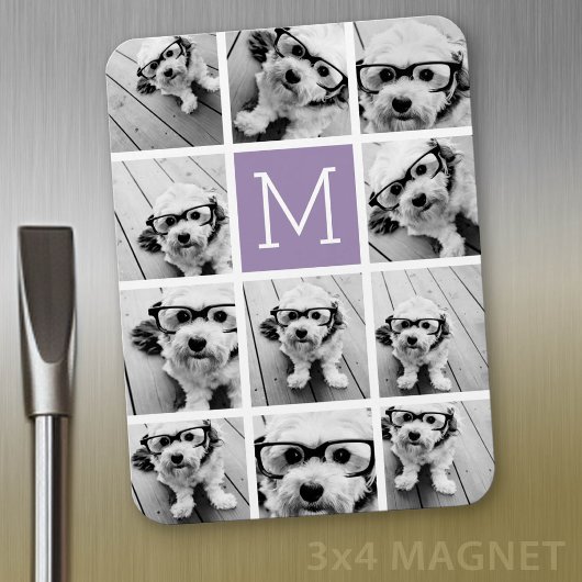 Instagramm-FotoCollage Benutzerdefiniertes Monogra Magnet
