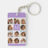 Instagramm-FotoCollage Benutzerdefiniertes Monogra Schlüsselanhänger (Rückseite)