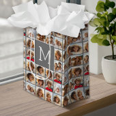 Instagramm-FotoCollage Custom Monogram-Kohle Mittlere Geschenktüte