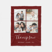 Instagramm-FotoCollage der modernen Familie Fleecedecke (Vorderseite)