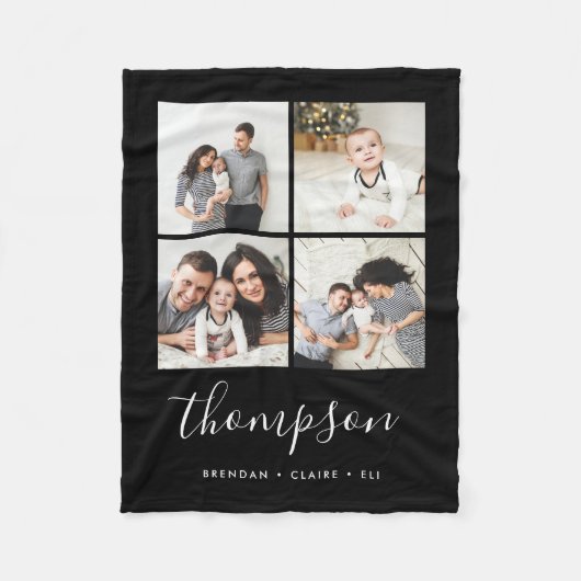 Instagramm-FotoCollage der modernen Familie Fleecedecke (Vorderseite)