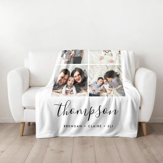 Instagramm-FotoCollage der modernen Familie Fleecedecke