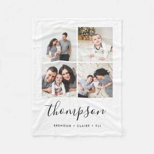 Instagramm-FotoCollage der modernen Familie Fleecedecke (Vorderseite)