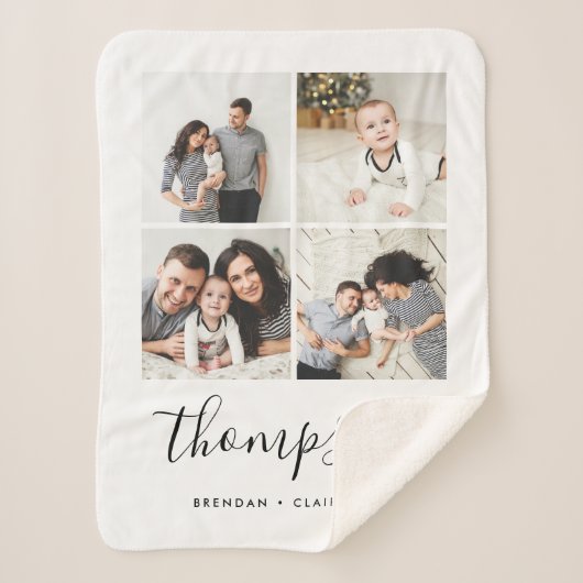 Instagramm-FotoCollage der modernen Familie Sherpadecke (Vorderseite)