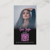 Instagramm-Haarfarbe (grün, rosa und schwarz) QR-C Visitenkarte (Vorderseite)