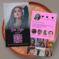 Instagramm-Haarfarbe (grün, rosa und schwarz) QR-C