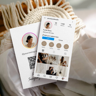 Instagramm Light Theme QR Code 7 Foto Social Media Visitenkarte