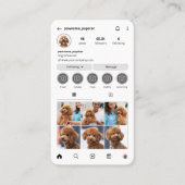 Instagramm-Profil Dog Influencer Foto QR Code Visitenkarte (Vorderseite)