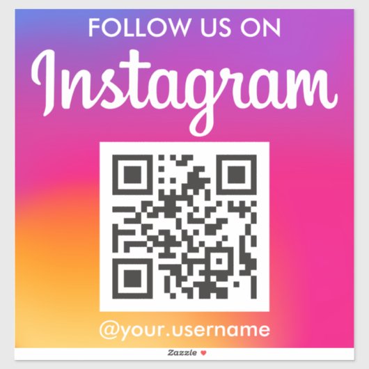 Instagramm QR Code Aufkleber (Blatt)