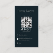 Instagramm Qr Code Social Media Icons Visitenkarte (Rückseite)