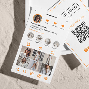 Instagramm-Scan zum Verbinden des QR-Codebereichs Visitenkarte