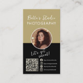 Instagramm-Scan zum Verbinden von QR-Codebeige Visitenkarte (Vorderseite)
