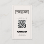 Instagramm-Scan zum Verbinden von QR-Codebeige Visitenkarte (Rückseite)