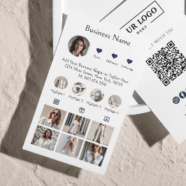 Instagramm-Scan zur Verbindung von QR-Code blau Visitenkarte