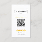 Instagramm-Scan zur Verbindung von QR-Code gelb Visitenkarte (Rückseite)