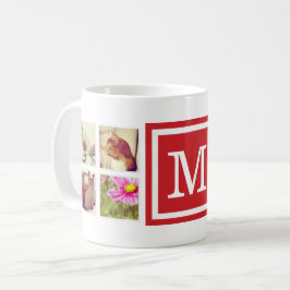 Instagramm-Tasse für rote Monogramme Kaffeetasse