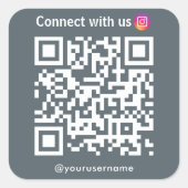 Instagramm-Verbindung mit US QR-CodeMarine Quadratischer Aufkleber (Vorderseite)