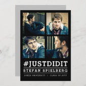 Instagrammte 4-Foto-Abschluss-Ankündigung Einladung (Vorne/Hinten)