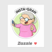 Instagran Funny Social Media Oma Pun Aufkleber (Blatt)