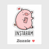 Instaham Funny Social Media Pig Pun Aufkleber (Blatt)