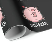 Instaham Funny Social Media Pig Pun Dark BG Geschenkpapier (Rolleneckpunkt)