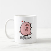 Instaham Funny Social Media Pig Pun Kaffeetasse (Links)