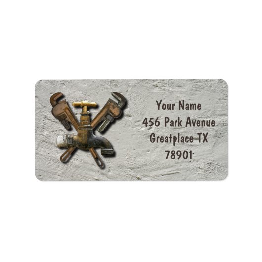 Installateur für Abwasserentwässerung Adressaufkleber (Vorne)