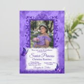 Installation der lila Schmetterlingsgrenze für die Einladung (Stehend Vorderseite)