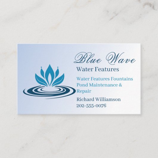 Installation der Wasserfunktion blau Visitenkarte (Vorderseite)