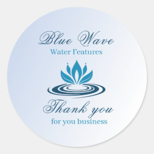 Installation der Wasserfunktion Blue Vielen Dank Runder Aufkleber