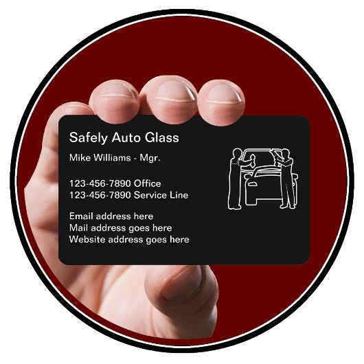 Installation und Reparatur von Auto-Glasglas Visitenkarte