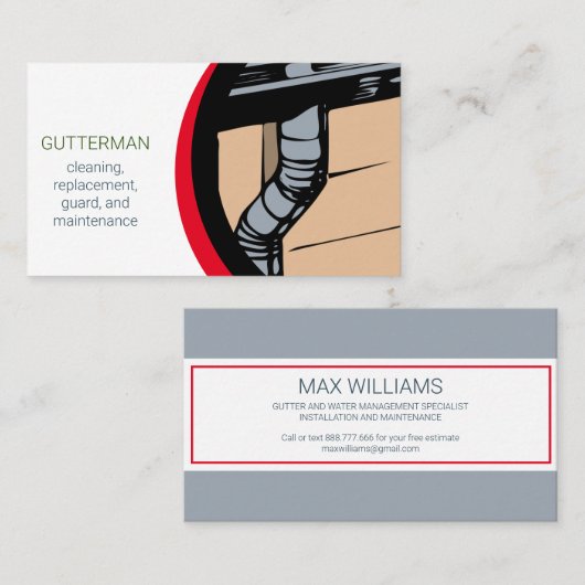 Installation und Wartung von Gutter Visitenkarte (Vorne/Hinten)