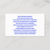 Installation von intelligenten Zuhause Visitenkarte (Rückseite)