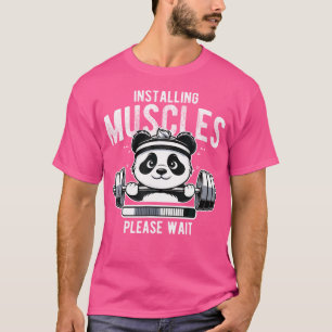 Installation von Muscle Gebäude Fitness Panda Weig T-Shirt