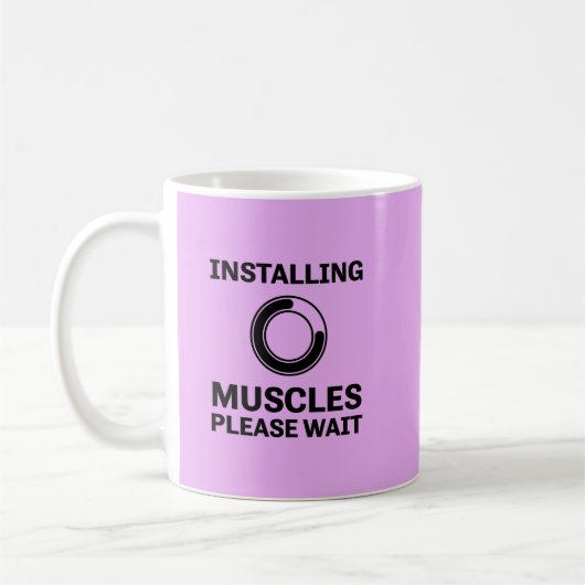 Installation von Muskeln Bitte warten Sie schnelle Kaffeetasse (Links)