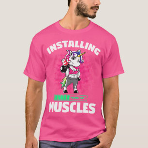 Installation von Muskeln Unicorn Gewicht Heften Ge T-Shirt