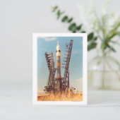 Installation von Sojus-Raumfahrzeugen in Baikonur Postkarte (Stehend Vorderseite)